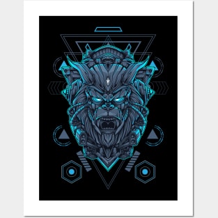 Gorilla robot head - Sacred Geometry Posters and Art